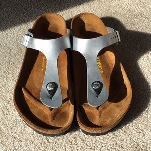 Silver Birkenstock size 10